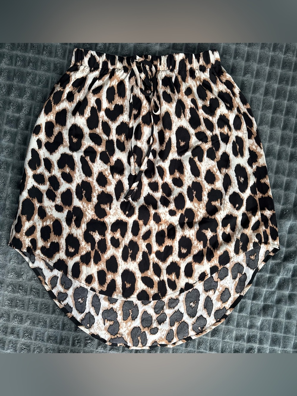 ❤️3/$25 NWOT Small Leopard Print Animal Elastic Waistband Skirt Black & Brown B7